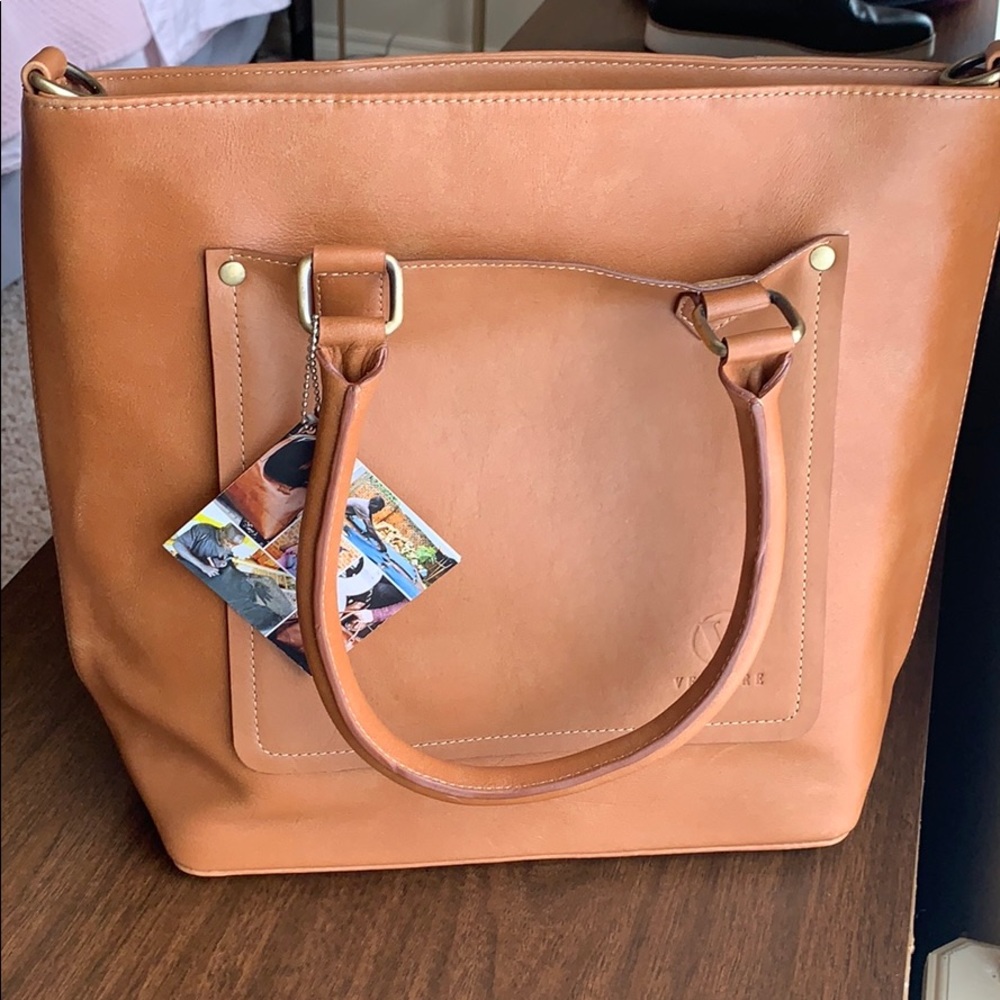 Brown vegan leather purse